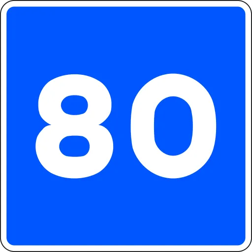Velocidad aconsejada 80 km/h